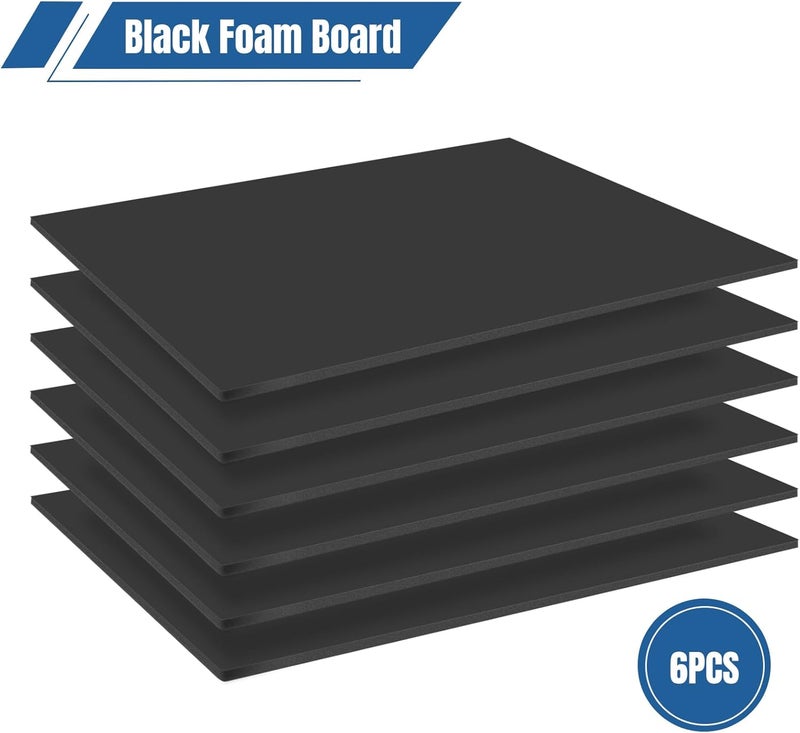 AIKUPNEY 6 Pack Black Foam Board 24"x36", 3/16" Thick Foam Core Board for Projects, Black Poster Board for Painting, Displaying, and Craft Projects - Image 2